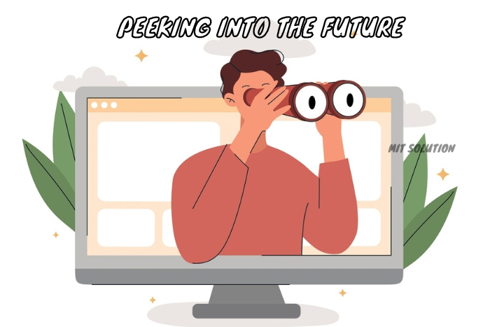 Illustration of a person gazing into the distance from a computer, representing the innovative future of MIT Solution's security services in Dindigul.