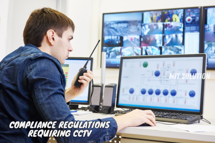 MIT Solution in Dindigul, Tamil Nadu, highlighting compliance regulations that require CCTV for monitoring and security. MIT Solution provides CCTV systems that help businesses adhere to regulatory standards and enhance security through continuous surveillance